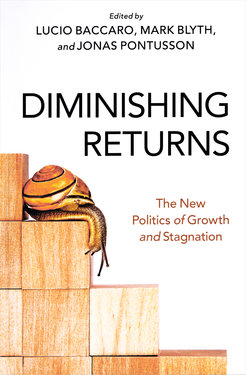 Das Motiv zeigt das Cover des MPIfG-Buches "Diminishing Returns", das unter Beteiligung von Lucio Baccaro entstanden ist.