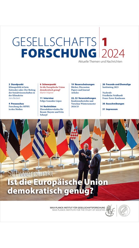 Cover page of the journal “Gesellschaftsforschung” 2024 with table of contents.