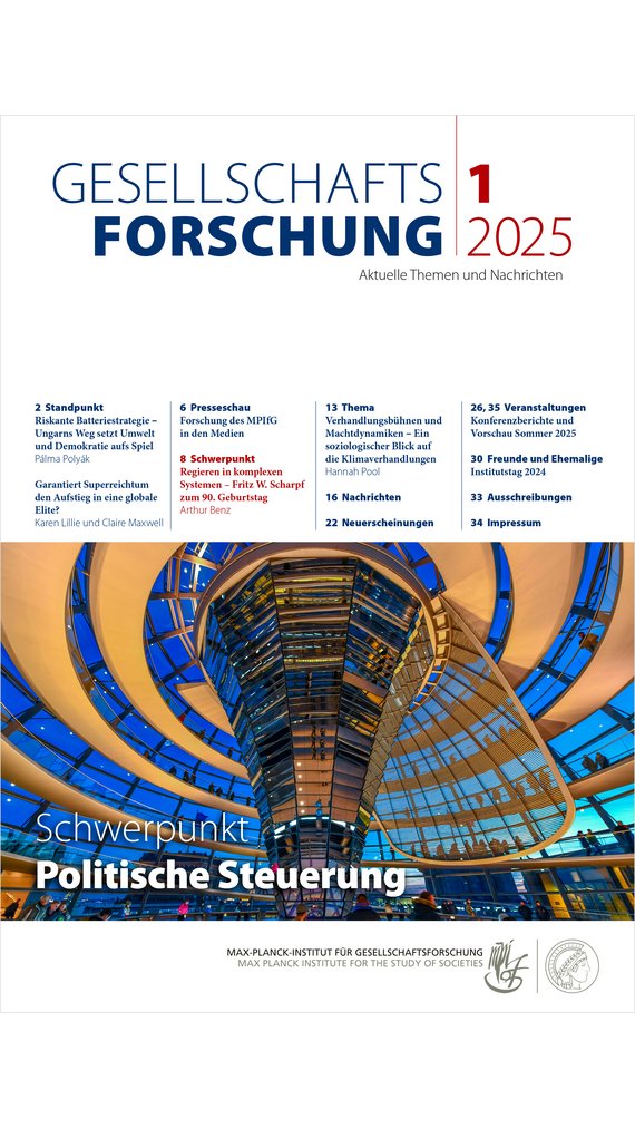 Cover page of the research magazine “Gesellschaftsforschung” 2025/1 with table of contents