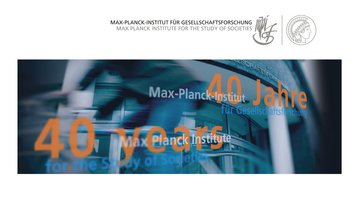 Bild mit dem Logo des Max-Planck-Instituts für Gesellschaftsforschung, das sein 40-jähriges Bestehen feiert. Der Text enthält die Angaben „40 Jahre“ und „Max-Planck-Institut für Gesellschaftsforschung“.
