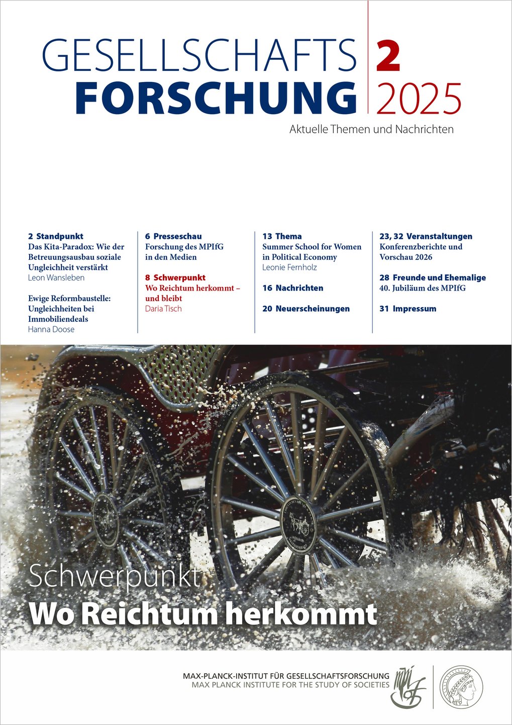 Cover page of the research magazine “Gesellschaftsforschung” 2025/2 with table of contents