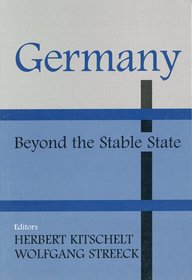 Buchcover mit grauem und blauem Hintergrund. Titel „Germany: Beyond the Stable State“, herausgegeben von Herbert Kitschelt und Wolfgang Streeck.
