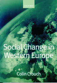 Buchcover von Colin Crouch zeigt eine grüne Karte von Europa, Titel „Social Change in Western Europe“, Oxford-Verlag.