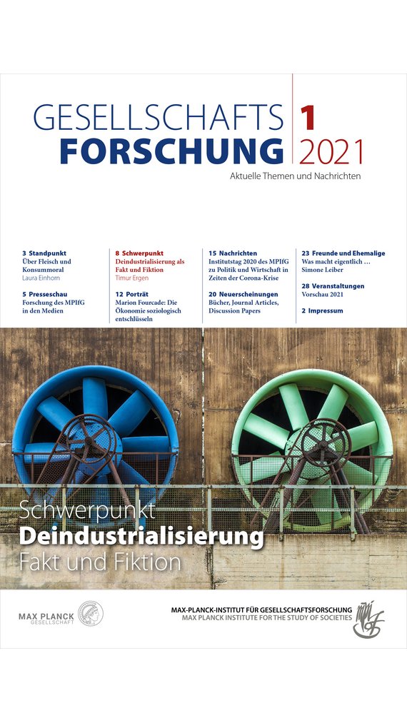 Cover page of the journal “Gesellschaftsforschung” 2021 with table of contents.