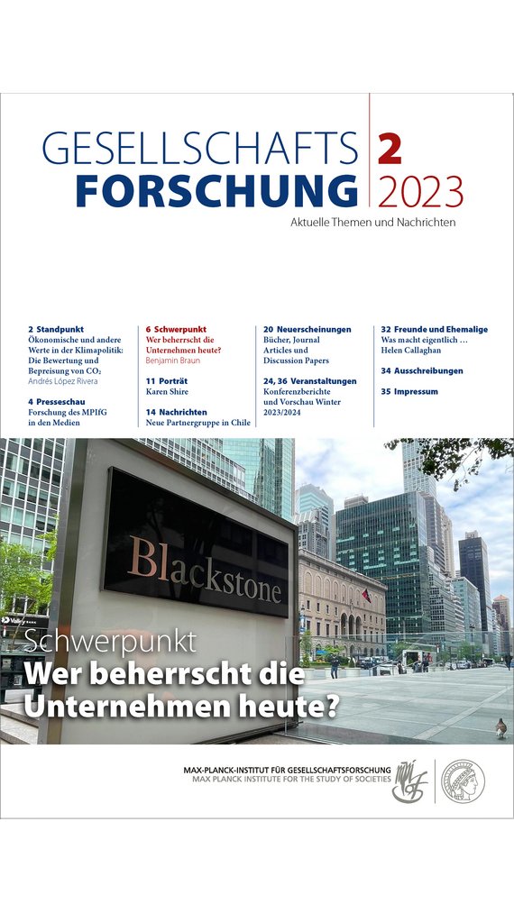 Cover page of the journal “Gesellschaftsforschung” 2023 with table of contents.
