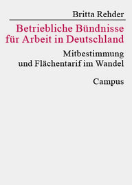 Cover of Britta Rehder's book, which deals with company alliances for employment in Germany and the transformation of co-determination. Campus Verlag.