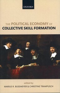 The cover shows a classic painting, and the book, published by Oxford University Press, deals with collective competence building, edited by Busemeyer and Trampusch.