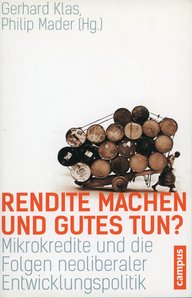 Woman pulling a heavy cart with barrels, underneath the title “Make a profit and do good?” by authors Gerhard Klas and Philip Mader.