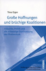 The book cover shows “Great Hopes and Fragile Coalitions” by Timur Ergen, dealing with industry, politics, and photovoltaics.